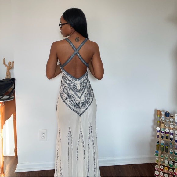 Vintage Beaded Silk Dress - Picture 6 of 17